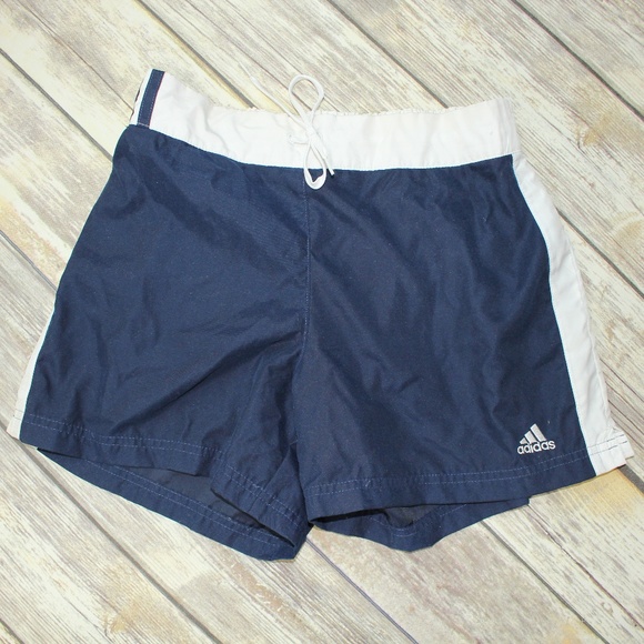 adidas Pants - Adidas Navy Blue & White Athletic Shorts Sz Small
